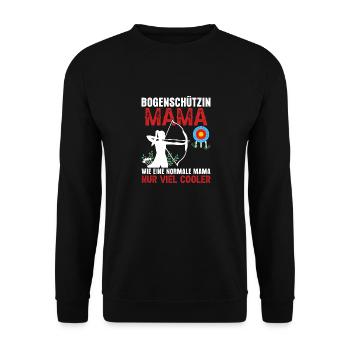 Bogenschützin Mama Bogenschießen Geschenk Mutter - Unisex Pullover - Schwarz - Vorne - Alina (178cm) & Michal (187cm)
