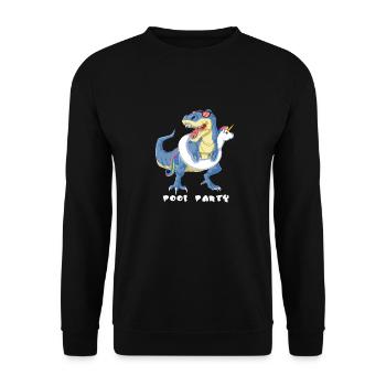 Dinosaurier-Pool-Party - Unisex Pullover - Schwarz - Vorne - Alina (178cm) & Michal (187cm)