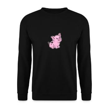 Nettes Ferkel handgezeichnet mit Schmutz auf der - Unisex Pullover - Schwarz - Vorne - Alina (178cm) & Michal (187cm)