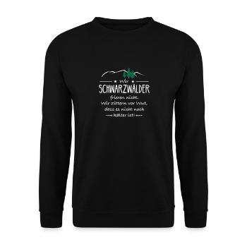 Schwarzwald Wandern Wald Geschenkidee - Unisex Pullover - Schwarz - Vorne - Alina (178cm) & Michal (187cm)