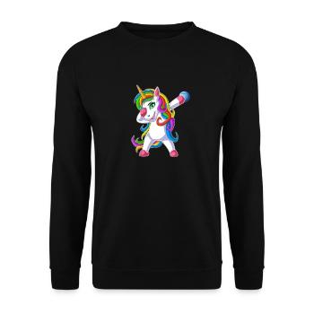Einhorn Bowling - Unisex Pullover - Schwarz - Vorne - Alina (178cm) & Michal (187cm)