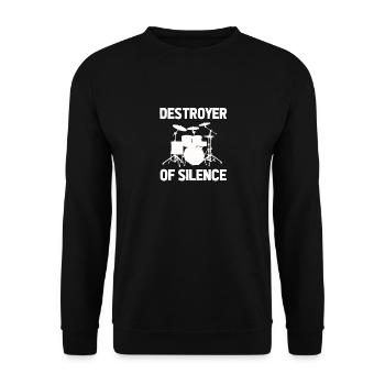 Batteur de batteur - Drôle de batterie Rengaine - Sweat-shirt Unisexe - noir - Devant - Alina (178cm) & Michal (187cm)