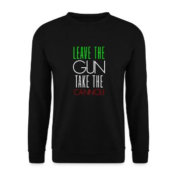Funny Italian Leave The Gun Take The Cannoli - Sweat-shirt Unisexe - noir - Devant - Alina (178cm) & Michal (187cm)