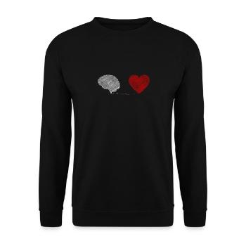 Heart vs Brain Mind Soul - Love Psychology - - Unisex Sweatshirt - black - Front - Alina (178cm) & Michal (187cm)