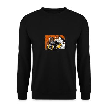 Gabelstapler Rennen Cooles Gabelstapler Geschenk - Unisex Pullover - Schwarz - Vorne - Alina (178cm) & Michal (187cm)