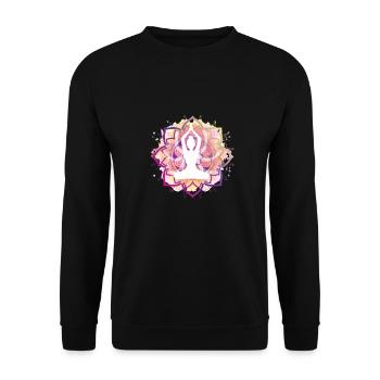 Colourful Lotus Pose - Unisex Sweatshirt - black - Front - Alina (178cm) & Michal (187cm)