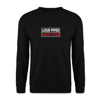 Loud Pipes Save Lives Loud Exhaust - Unisex Sweatshirt - black - Front - Alina (178cm) & Michal (187cm)