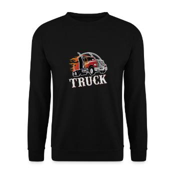 Camionneur Semi Truck Trucker - Sweat-shirt Unisexe - noir - Devant - Alina (178cm) & Michal (187cm)