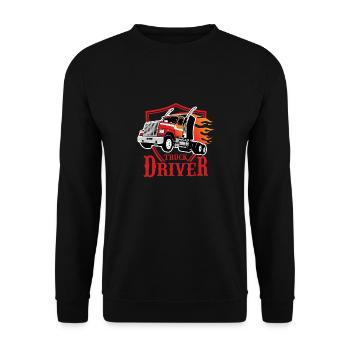 Lkw-fahrer - Unisex Pullover - Schwarz - Vorne - Alina (178cm) & Michal (187cm)