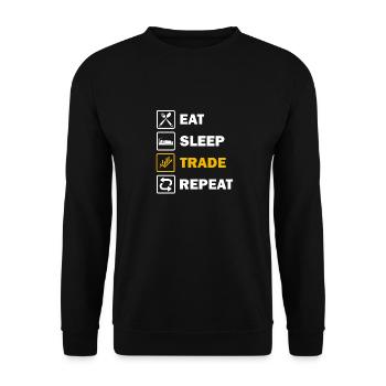 Krypto Trading Digitale Währung Trader Geschenk - Unisex Pullover - Schwarz - Vorne - Alina (178cm) & Michal (187cm)