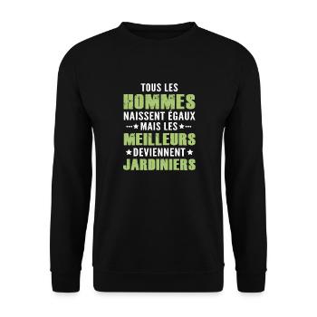 homme humour jardinier / meilleur jardinier - Sweat-shirt Unisexe - noir - Devant - Alina (178cm) & Michal (187cm)