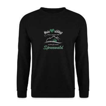 Spreewald Brandenburg Wald Wandern Geschenkidee - Unisex Pullover - Schwarz - Vorne - Alina (178cm) & Michal (187cm)