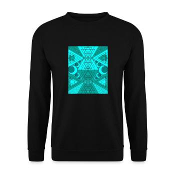 Géométrie sacrée turquoise BytheManzanitas - Sweat-shirt Unisexe - noir - Devant - Alina (178cm) & Michal (187cm)