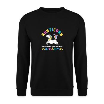Aunticorn - Super Tolle Tante Einhorn Geschenk - Unisex Pullover - Schwarz - Vorne - Alina (178cm) & Michal (187cm)