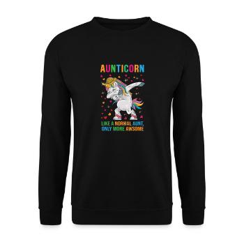Aunt Unicorn AUNTICORN Pretty Cute Fantasy Gift - Unisex Sweatshirt - black - Front - Alina (178cm) & Michal (187cm)