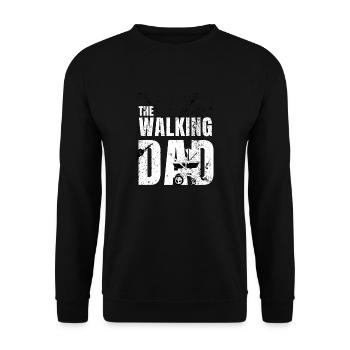The Walking Dad Humour Cadeau Poussette Papa Dad - Sweat-shirt Unisexe - noir - Devant - Alina (178cm) & Michal (187cm)
