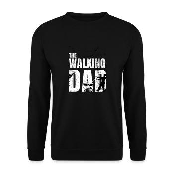 The Walking Dad Humor Gift Papa Zombie Dad - Unisex Sweatshirt - black - Front - Alina (178cm) & Michal (187cm)