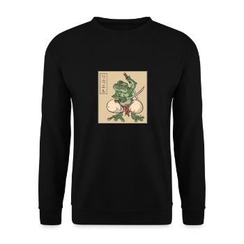 Samouraï grenouille Katana Lettres japonaises - Sweat-shirt Unisexe - noir - Devant - Alina (178cm) & Michal (187cm)