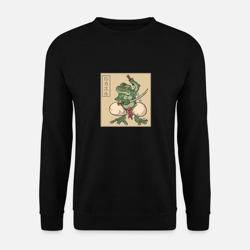 Samurai Frog Katana Japanese Letters - Unisex Sweatshirt - black