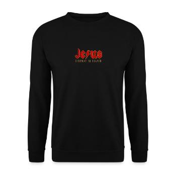 Jesus - Weg zum Himmel - Unisex Pullover - Schwarz - Vorne - Alina (178cm) & Michal (187cm)