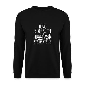 home is where the parking is is - Sweat-shirt Unisexe - noir - Devant - Alina (178cm) & Michal (187cm)