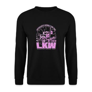 Camionneur femmes - camionneuse et camionneuse Gesche - Sweat-shirt Unisexe - noir - Devant - Alina (178cm) & Michal (187cm)