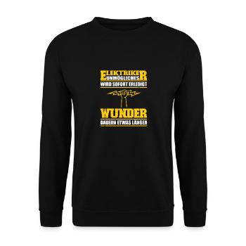 Electrician saying electrician - Unisex Sweatshirt - black - Front - Alina (178cm) & Michal (187cm)