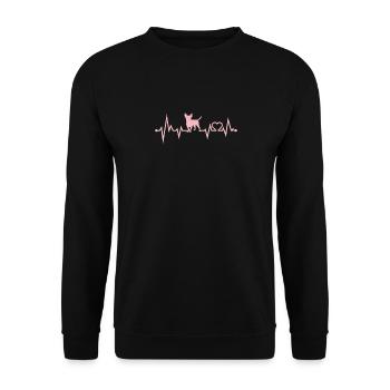 Chihuahua Retro Chihuahuawelpen Mama Geschenk - Unisex Pullover - Schwarz - Vorne - Alina (178cm) & Michal (187cm)