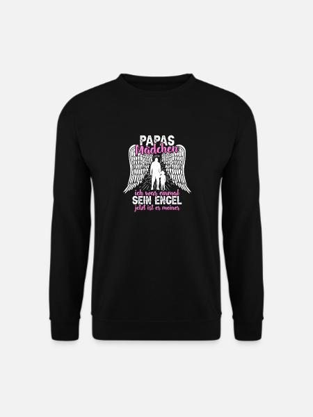 Papas Mädchen Engel Geschenk Vatertag Tochter - Unisex Pullover - Schwarz