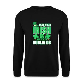 St Patrick’s Day Dublin - Sweat-shirt Unisexe - noir - Devant - Alina (178cm) & Michal (187cm)