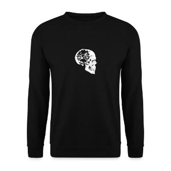 Thinking About Cycling, Cyclist Skull - Sweat-shirt Unisexe - noir - Devant - Alina (178cm) & Michal (187cm)