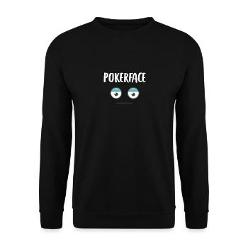 Poker Pokern Pokerspieler Geschenk Pokerface - Unisex Pullover - Schwarz - Vorne - Alina (178cm) & Michal (187cm)