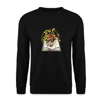 Mushrooms magical book - Unisex Sweatshirt - black - Front - Alina (178cm) & Michal (187cm)