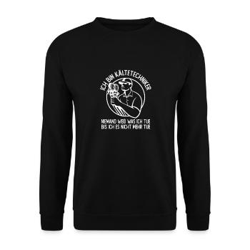 Kältetechniker Klimatechniker - Unisex Pullover - Schwarz - Vorne - Alina (178cm) & Michal (187cm)