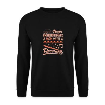Flûte à bec mère - Sweat-shirt Unisexe - noir - Devant - Alina (178cm) & Michal (187cm)