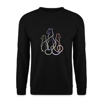 Chat Chat Chat Kitten Cat - Sweat-shirt Unisexe - noir - Devant - Alina (178cm) & Michal (187cm)