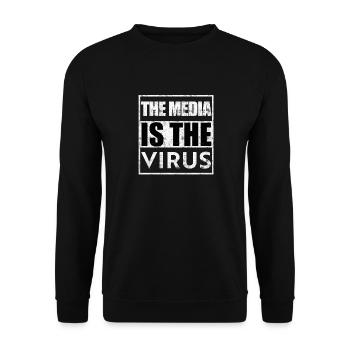 The media is the virus - Unisex Sweatshirt - black - Front - Alina (178cm) & Michal (187cm)