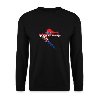 Croatia flag - Unisex Sweatshirt - black - Front - Alina (178cm) & Michal (187cm)