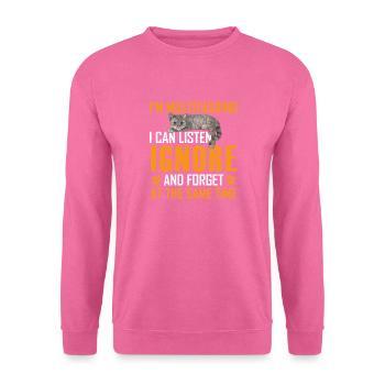 Funny Cat Je suis multitâche je peux écouter et oublier - Sweat-shirt Unisexe - rose - Devant