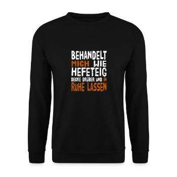 Hefeteig - Unisex Pullover - Schwarz - Vorne - Alina (178cm) & Michal (187cm)