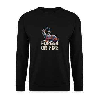Blacksmith Forged In Fire Forging Metalbuilder - Unisex Sweatshirt - black - Front - Alina (178cm) & Michal (187cm)