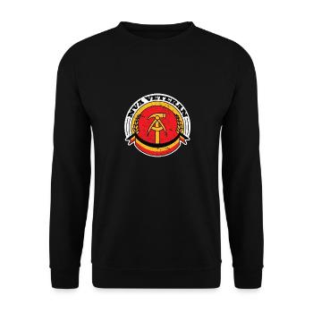 NVA Tshirt Herren DDR Soldaten Geschenk NVA - Unisex Pullover - Schwarz - Vorne - Alina (178cm) & Michal (187cm)