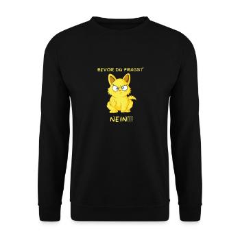 Katze Mann Cat Mädchen Kitty Lustig Bengal Mama - Unisex Pullover - Schwarz - Vorne - Alina (178cm) & Michal (187cm)