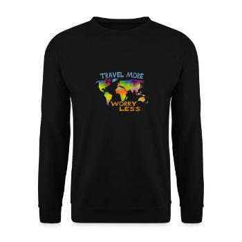 Travel more - Unisex Sweatshirt - black - Front - Alina (178cm) & Michal (187cm)