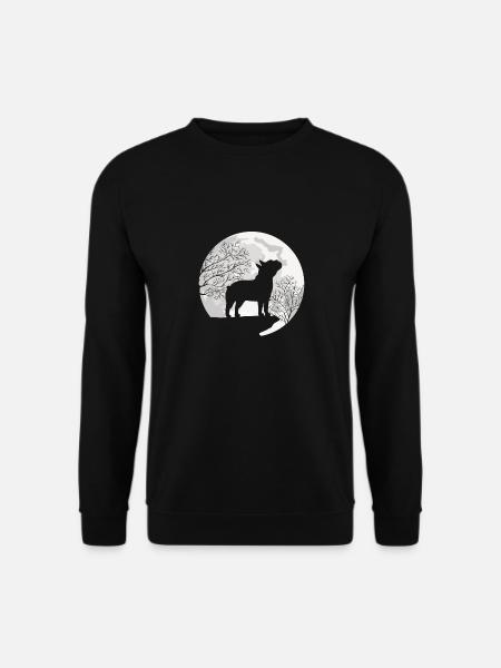French Bulldog Motif with Moon - Unisex Sweatshirt - black