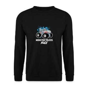 Monster Trucks Rule... Monster Truck - Unisex Sweatshirt - black - Front - Alina (178cm) & Michal (187cm)