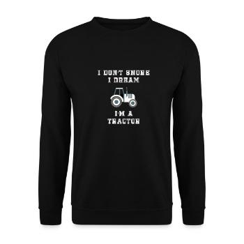 Je ne ronfle pas je rêve que je suis un tracteur - Sweat-shirt Unisexe - noir - Devant - Alina (178cm) & Michal (187cm)