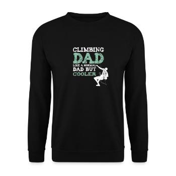 Climbing dad grimpeur de roche papa alpiniste père - Sweat-shirt Unisexe - noir - Devant - Alina (178cm) & Michal (187cm)