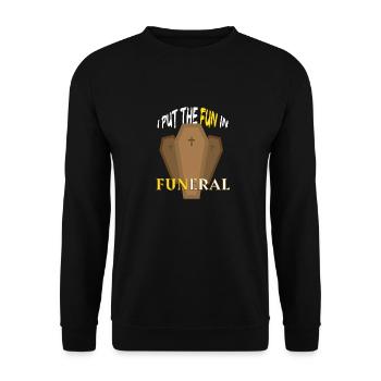 Lustiges Geschenk für Bestatter Bestattung und - Unisex Pullover - Schwarz - Vorne - Alina (178cm) & Michal (187cm)