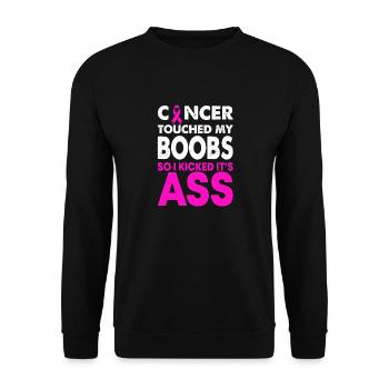 Cancer touché mes seins alors j’ai botté c’est le cul - Sweat-shirt Unisexe - noir - Devant - Alina (178cm) & Michal (187cm)